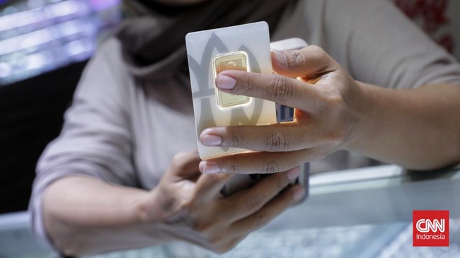Harga Emas Antam Turun Tipis Jadi Rp2,633 Juta per Gram
