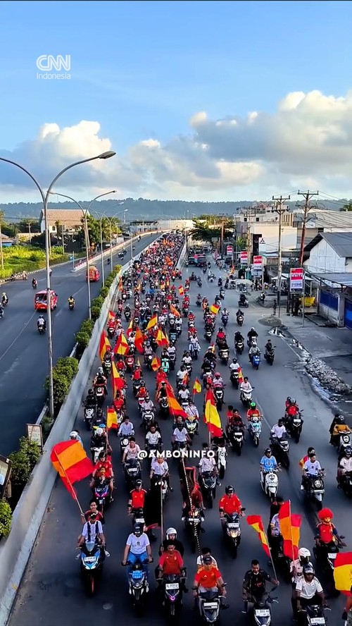 Spanyol Singkirkan Prancis, RIbuan Fans Ambon Penuhi Jalan
